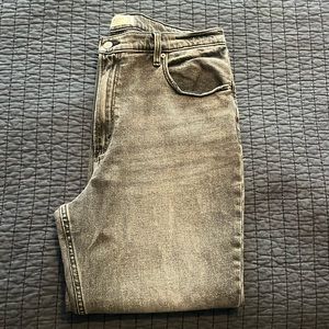 Abercrombie Grey/Blackwashed Ankle Straight Ultra High Rise Jeans